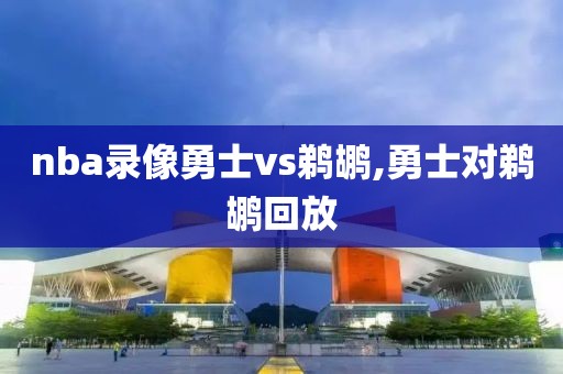 nba录像勇士vs鹈鹕,勇士对鹈鹕回放
